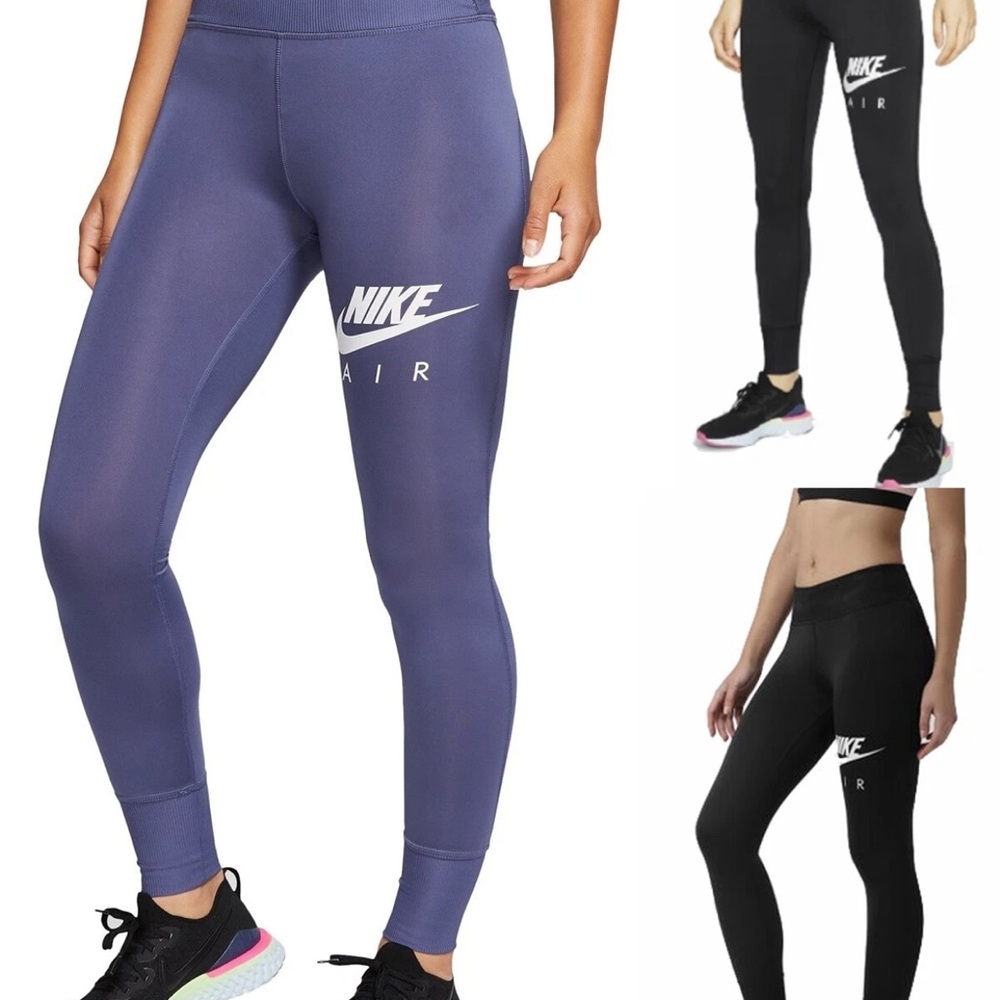 Nike Air Dri-Fit 7/8 Running Leggings in Purple Blue - Picture 10 of 10